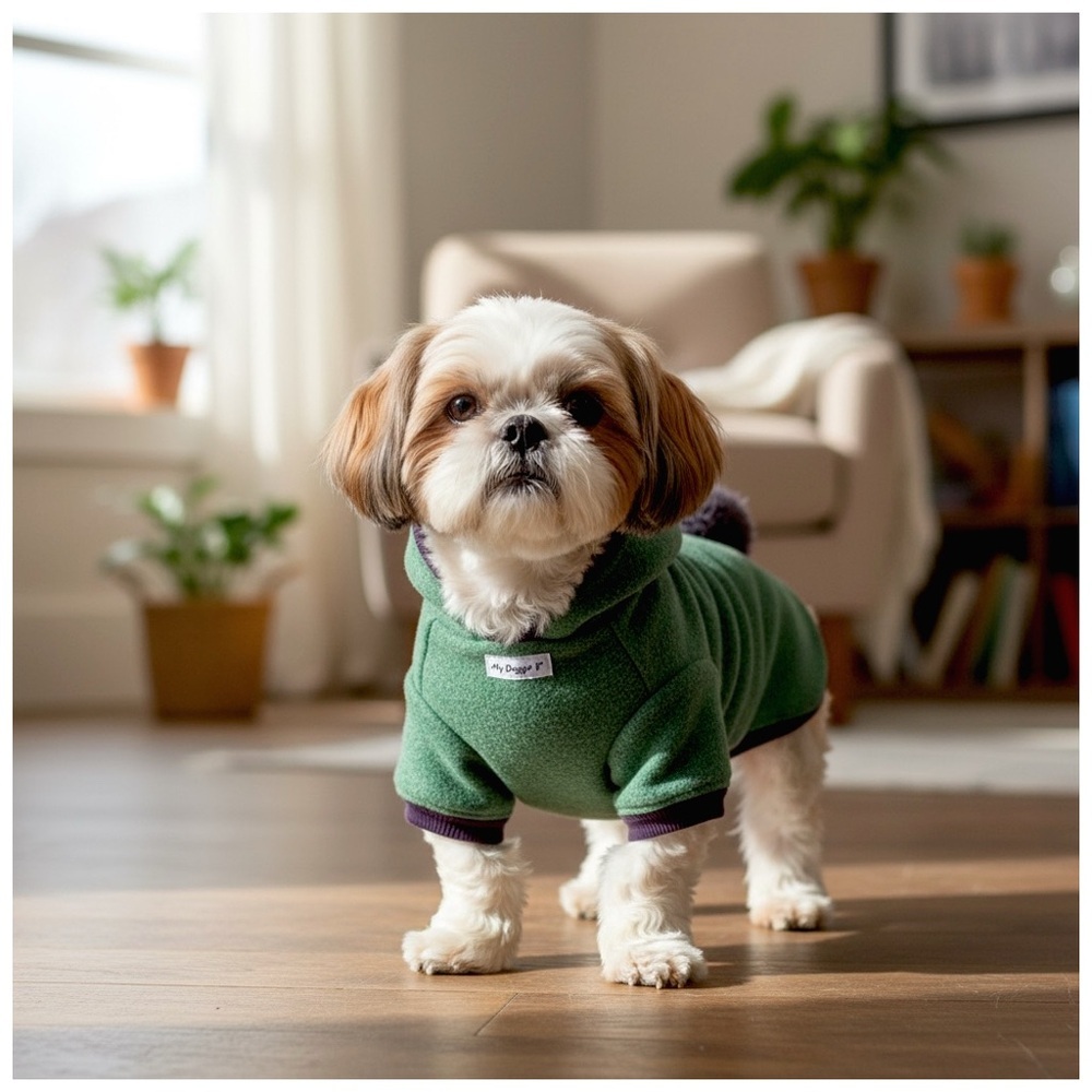 Hip-Doggie “Mohawk” Doggie Sweatshirt | Fringed Sleeves & Waist | XS